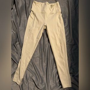 Pale yellow Victorias Secret leggings buttery soft with side pockets like new